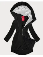 zateplená černá dámská bunda s kapucí model 20930837 - LHD