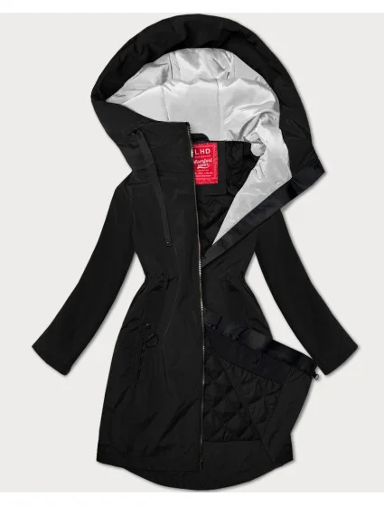 zateplená černá dámská bunda s kapucí model 20930837 - LHD