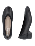 Dámské kožené lodičky na nízkém podpatku černé model 21906644 - Rieker