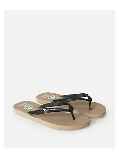 Plážové šľapky RIP CURL Icons Of Surf Bloom Open Toe, béžové