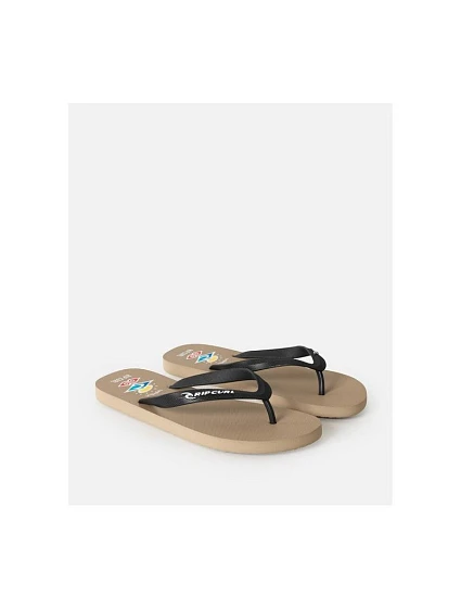 Plážové šľapky RIP CURL Icons Of Surf Bloom Open Toe, béžové