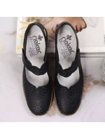 W model 22008934 tmavě modrá kožená polobotka - Rieker