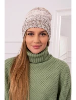 Fleecová čiapka Dolores K303 hnedá+svetlo béžová+tmavo béžová