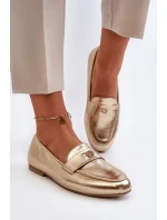 Dámské mokasíny na ploché podrážce zlaté model 21653969 - EVENTO