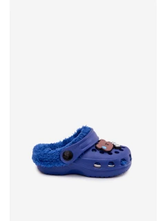 Dětské Pantofle S Kožešinou S Přezkami Tmavě Modré model 21793992 - Boto