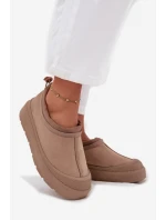 Dámske snežnice na platforme s nízkym zvrškom Izamine - tmavo béžové