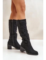 Čižmy na podpätku CHC321 čierne - Step in style