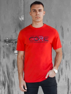 Pánské oranžové tričko s potiskem Dstreet model 21973818 - FashionStreet