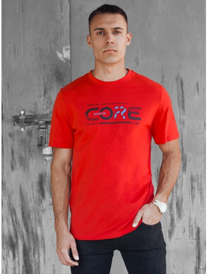 Pánské oranžové tričko s potiskem Dstreet model 21973818 - FashionStreet