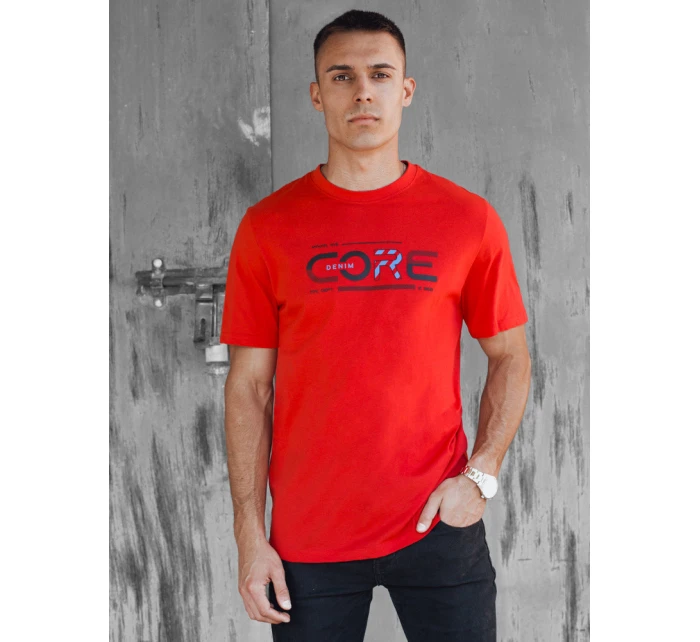 Pánské oranžové tričko s potiskem Dstreet model 21973818 - FashionStreet