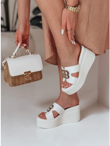 Dámske žabky na platforme PLATSIMA white FashionStreet ZY0758