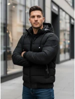 Pánská prošívaná zimní bunda s kapucí černá Dstreet model 21993617 - FashionStreet