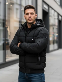 Pánská prošívaná zimní bunda s kapucí černá Dstreet model 21993617 - FashionStreet