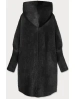 Dlhý čierny vlnený prehoz cez oblečenie typu "alpaka" s kapucňou (908) Dlhý čierny vlnený prehoz cez oblečenie typu "alpaka" s kapucňou (908)