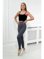 Pruhované legíny v grafitovej farbe Pruhované legíny v grafitovej farbe