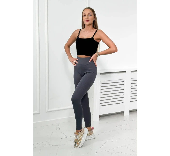 Pruhované legíny v grafitovej farbe Pruhované legíny v grafitovej farbe