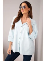 Dámske bavlnené tričko s vreckami modré Dámske bavlnené tričko s vreckami modré