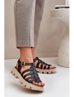 Kožené dámské sandály Zazoo model 21682172 černé - Boto