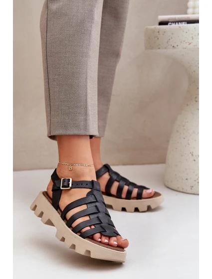 Kožené dámské sandály Zazoo model 21682172 černé - Boto Kožené dámské sandály Zazoo model 21682172 černé - Boto