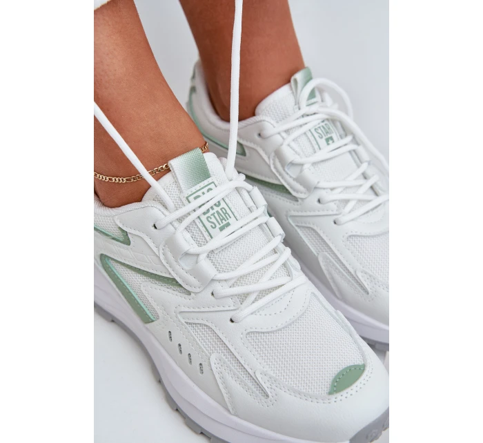 Buty Sportowe Damskie Big Star NN274A095 HI-POLY SYSTEM Biało-Zielone Buty Sportowe Damskie Big Star NN274A095 HI-POLY SYSTEM Biało-Zielone