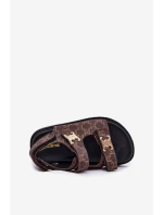 Dětské Sandály Na Suchý Zip Se Zlatými Hnědé model 21701205 - Boto Dětské Sandály Na Suchý Zip Se Zlatými Hnědé model 21701205 - Boto
