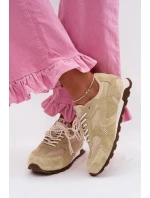 Dámské kožené semišové tenisky MK61-0705 světle zelené