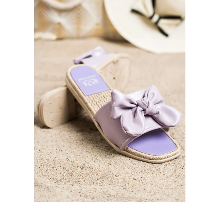 Moderní dámské fialové nazouváky bez podpatku Moderní dámské fialové nazouváky bez podpatku