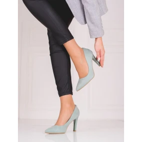 Štýlové lodičky dámske šedo-strieborné na ihličkovom podpätku