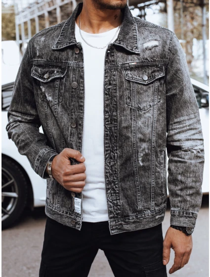FashionStreet pánska sivá džínsová bunda TX4697
