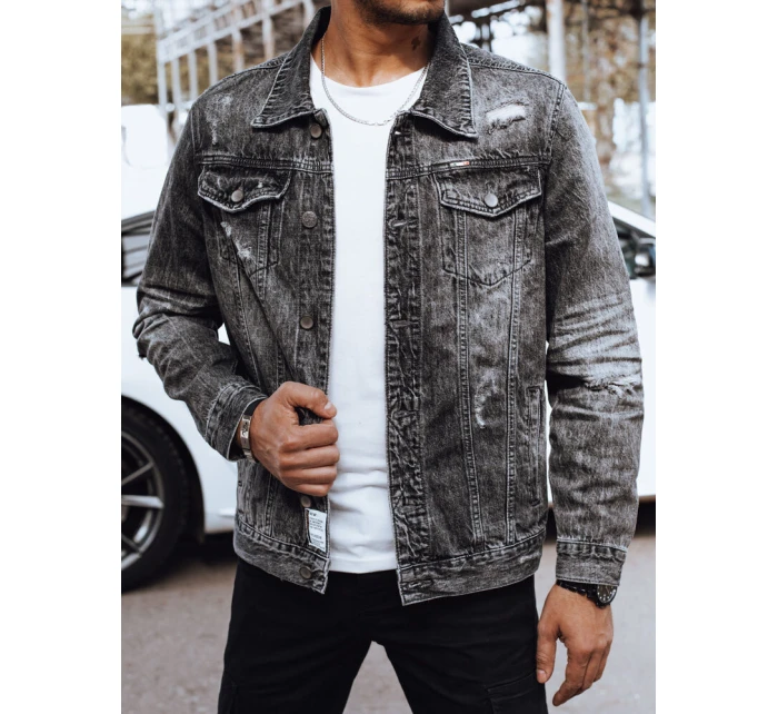 FashionStreet pánska sivá džínsová bunda TX4697