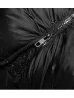 Dámska dlhá zimná bunda čierna (23070-1)