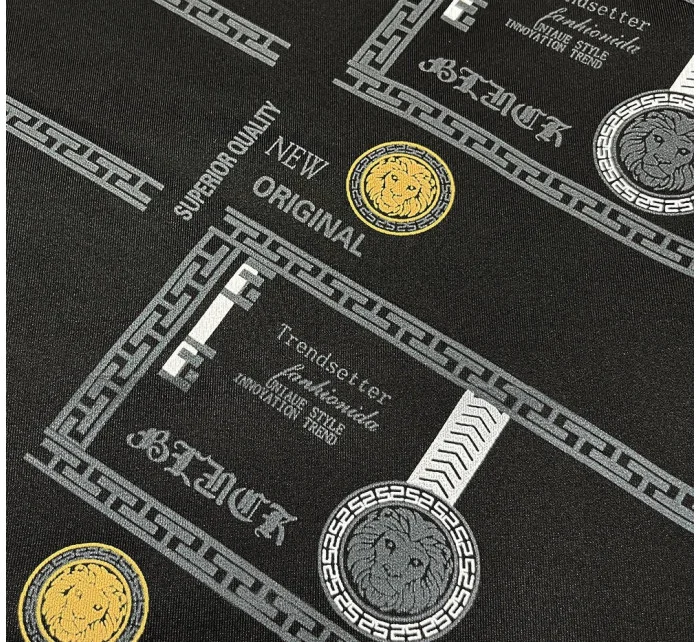 Čierna pánska mikina s potlačou (8B1110-3)