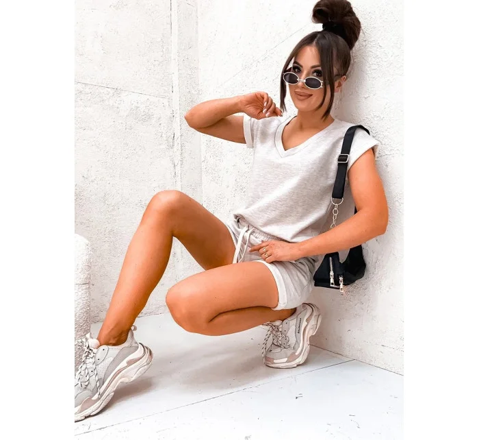 Bavlnená letná súprava béžová melanž (VE87)