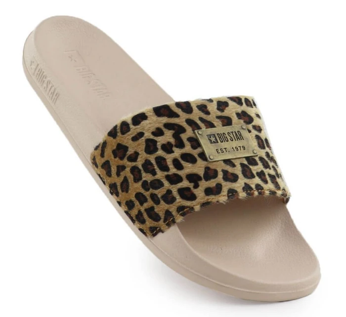 Dámske maskáčové plážové žabky bazén béžová SS274715