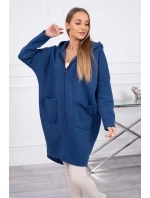 Zateplená mikina na zip s prodlouženým zadním model 18747786 džínovina - K-Fashion Zateplená mikina na zip s prodlouženým zadním model 18747786 džínovina - K-Fashion