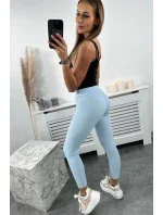 Pruhované legíny s vysokým pasem modré Pruhované legíny s vysokým pasem modré