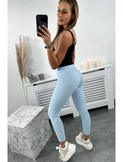 Pruhované legíny s vysokým pasem modré Pruhované legíny s vysokým pasem modré