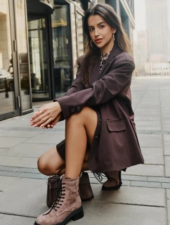 Botky Worker Dámské Zateplené D&A Taupe model 21674421 - S.Barski