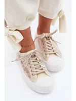 Lee Cooper LCW-26-44-4481 Dámske šnurovacie tenisky na platforme Beige Lee Cooper LCW-26-44-4481 Dámske šnurovacie tenisky na platforme Beige