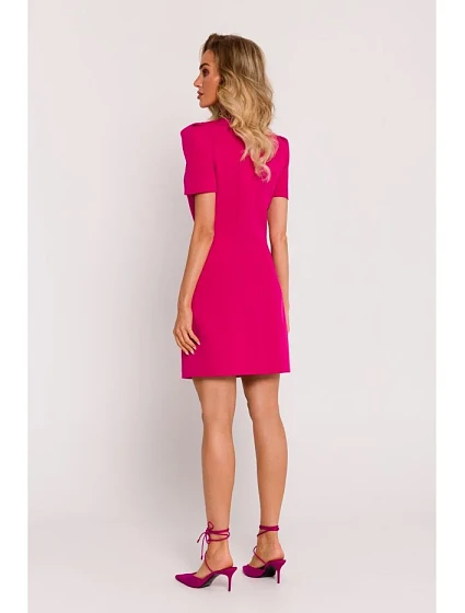 Mini šaty s na ramenou fuchsiová model 19660649 - Moe