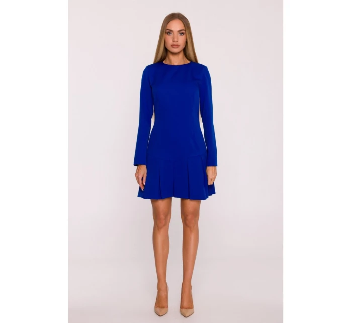 M872 Šaty s obrátenými záhybmi - kráľovská modrá
