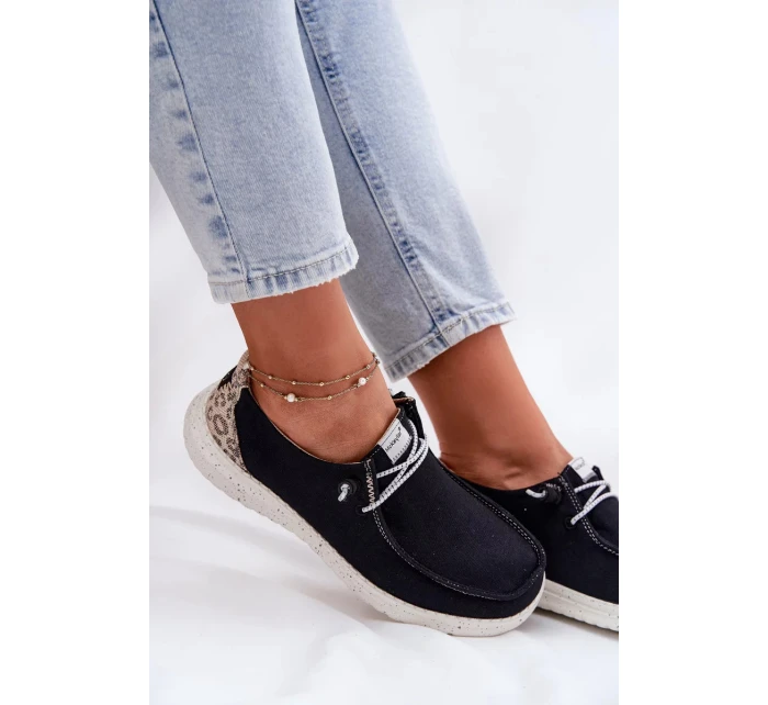 Dámske ľahké textilné poltopánky McKeylor - čierne