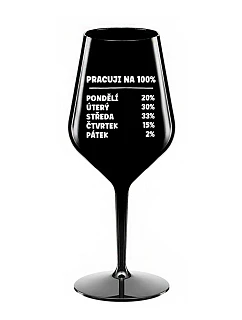 model 22168245 NA 100% černá nerozbitná sklenice na víno 470 ml - Giftela