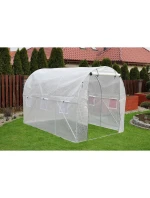 SKLENÍK ZÁHRADNÝ TUNEL 200X300X200CM PE KONŠTRUKCIA BIELA OCEĽ