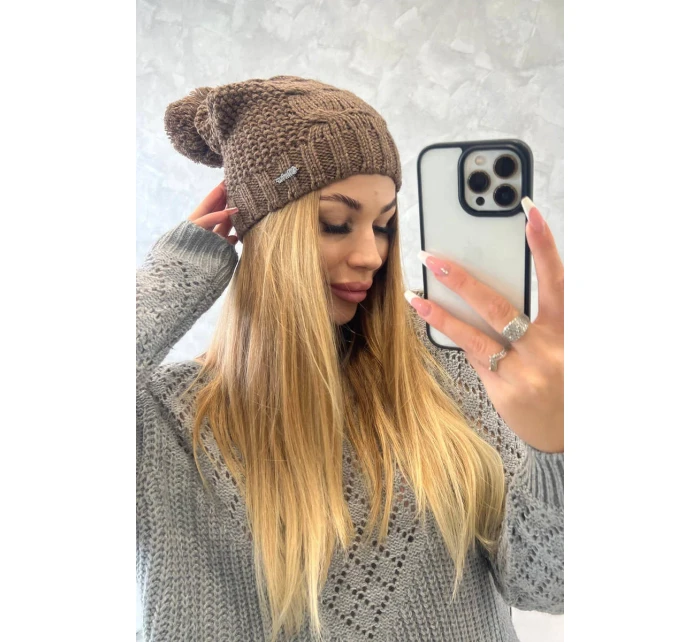 Fleecová čiapka Justyna K253 cappuccino Fleecová čiapka Justyna K253 cappuccino