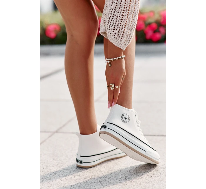 Zateplené Dámské Tenisky Na Platformě Eko Kůže Big Star model 21669595 Bílé - Big Star Shoes Zateplené Dámské Tenisky Na Platformě Eko Kůže Big Star model 21669595 Bílé - Big Star Shoes