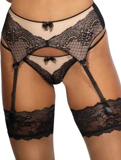 Podväzkový pás V-9892 čierno-béžový - Axami