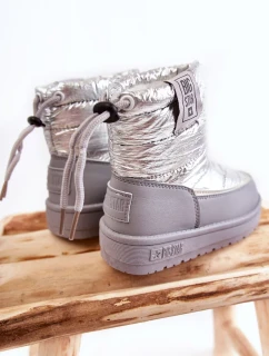 Dětské sněhule Big Star KK374218 Šedo-stříbrná