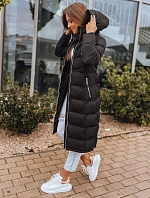 Dámska prešívaná zimná bunda s kapucňou MENSI black FashionStreet TY3093