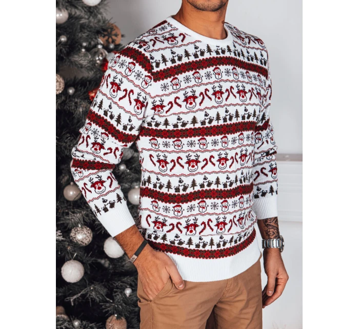 Pánsky vianočný sveter biely FashionStreet WX2160